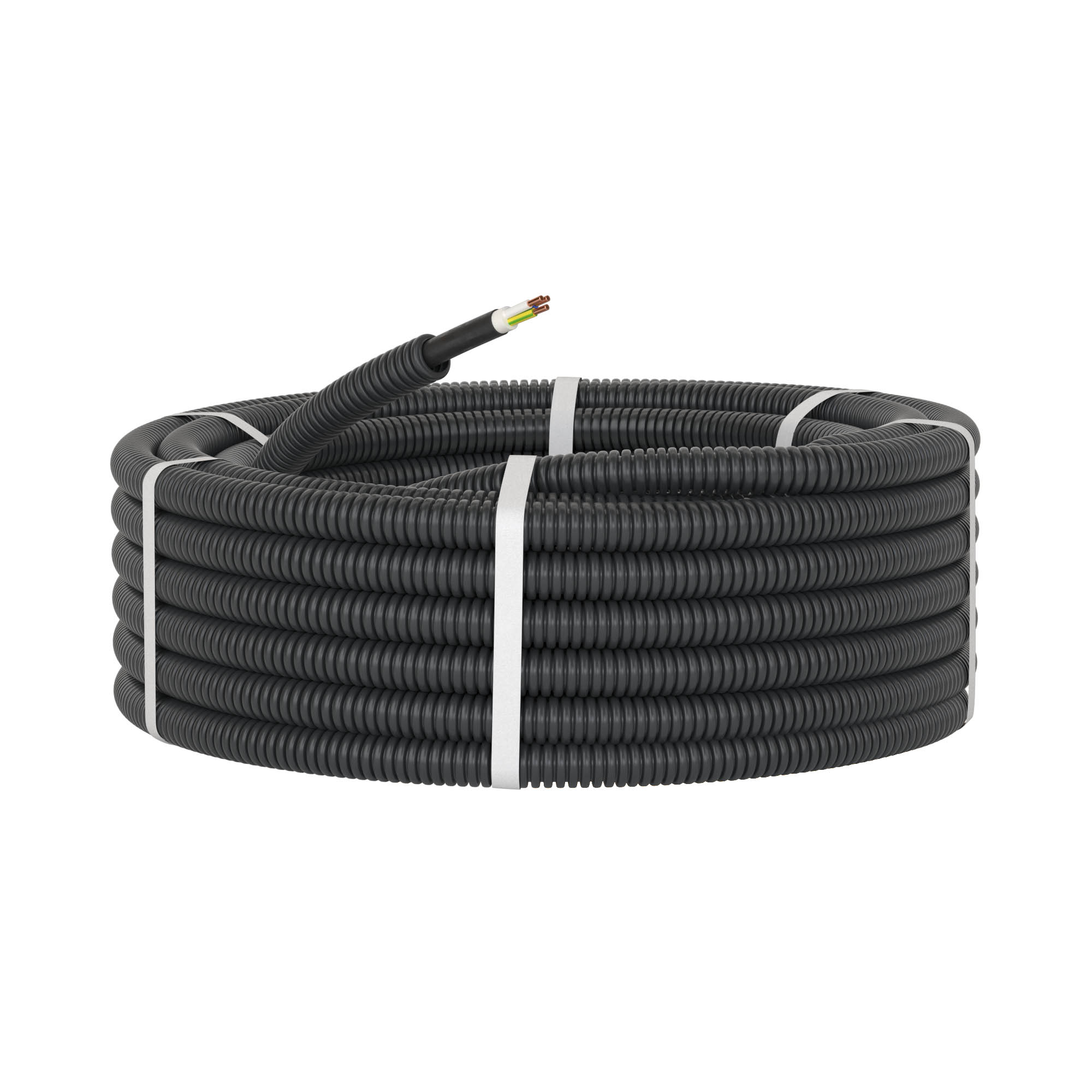 Электротруба ПНД гибкая гофр. д.16мм, цвет черный, с кабелем ВВГнг(А)-LS 3х1,5мм² РЭК 