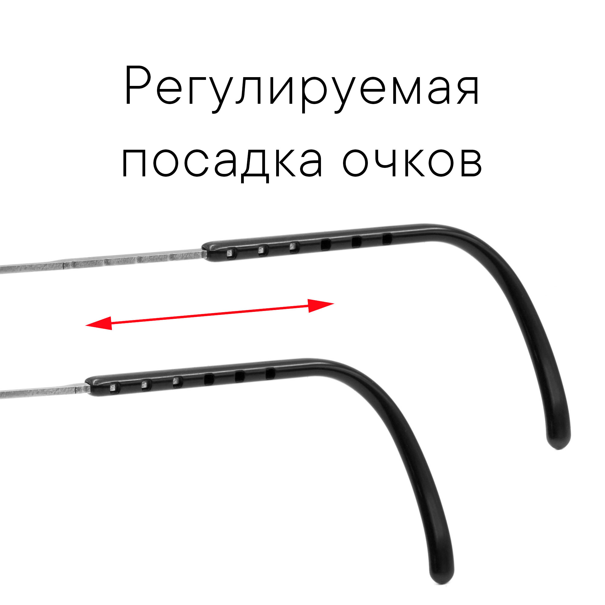 Черные солнцезащитные очки из титана с серыми линзами. Модель 08