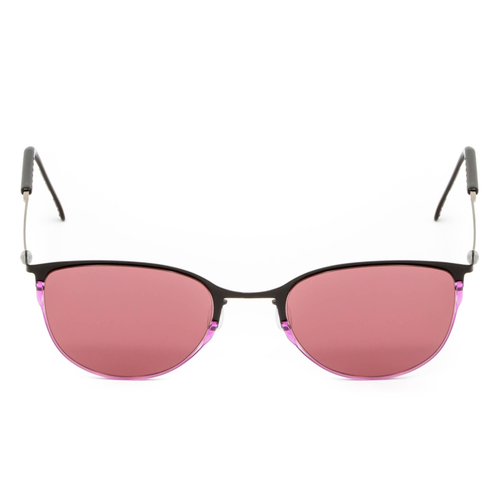 Черные солнцезащитные очки из титана с фиолетовыми линзами. Модель 04