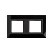 Рамка из металла 2 поста (4 мод.), Avanti, черная