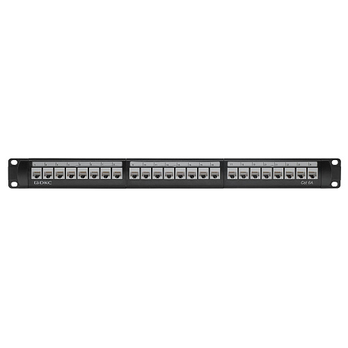 Патч-панель модульная 19", 1U, CAT6А, 24 модуля RJ45 Кейстоун (Keystone), неэкранированная