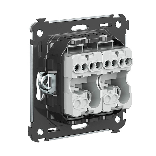 Кнопка двухклавишная в стену, Avanti, черный квадрат