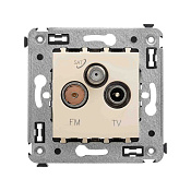 Розетка TV-FM-SAT в стену, Avanti, ванильная дымка