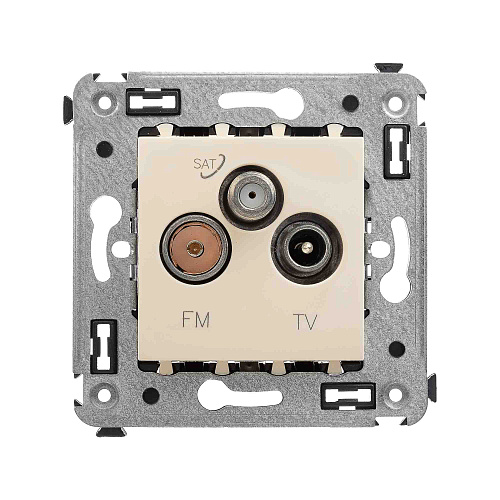 Розетка TV-FM-SAT в стену, Avanti, ванильная дымка