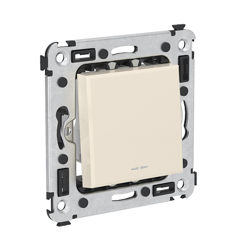 Переключатель одноклавишный в стену, Avanti, ванильная дымка