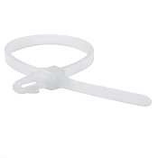 Хомут P6.6 с монтажным основанием под отверстие 5,9 мм, белый 4,8x200