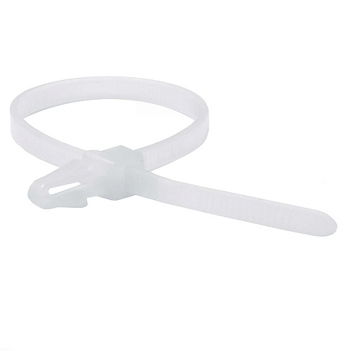 Хомут P6.6 с монтажным основанием под отверстие 5,1 мм, белый 3,6x152