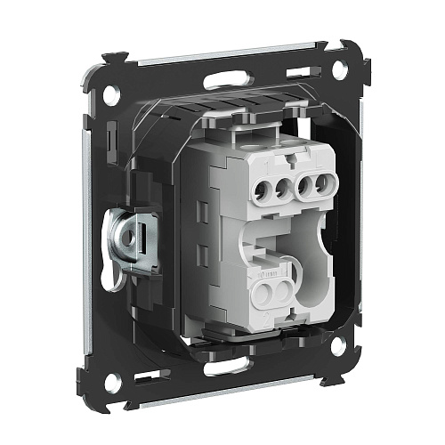 Выключатель одноклавишный в стену, Avanti, черный квадрат