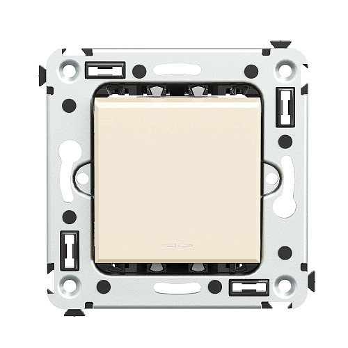 Выключатель одноклавишный в стену, Avanti, ванильная дымка