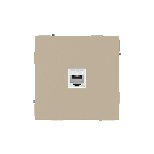 Компьютерная розетка RJ-45 без шторки, кат.5е одинарная, KANT, ванильный марципан
