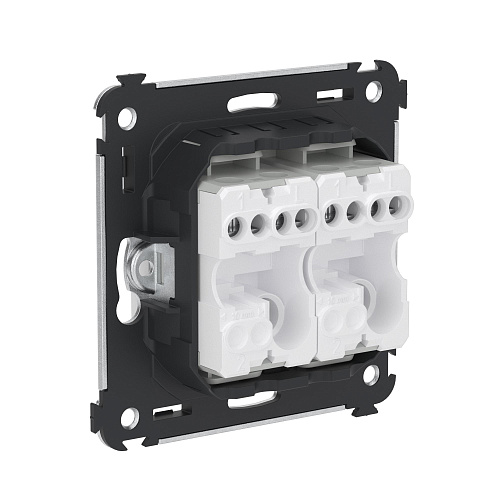 Кнопка двухклавишная в стену, Avanti, белое облако