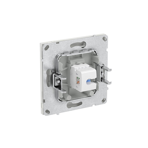 Компьютерная розетка RJ-45 без шторки, кат.6А одинарная,KANT, белый песок