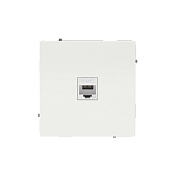 Компьютерная розетка RJ-45 без шторки, кат.6А одинарная,KANT, белая магнолия