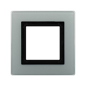 Рамка из натурального стекла 1 пост (2 мод.), Avanti, светло-серая