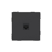 Компьютерная розетка RJ-45 без шторки, кат.5е одинарная, KANT, черный уголь