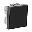 Выключатель одноклавишный модульный, Avanti, черный квадрат, 2 модуля