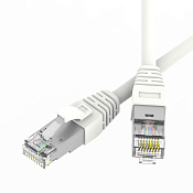 Патч-корд экранированный SLIM CAT6A S/FTP 4х2, 28 AWG, LSZH, белый, 1м