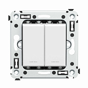 Инвертор двухклавишный в стену, Avanti, белое облако