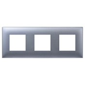 Рамка 3 поста (6 мод.), Avanti, закаленная сталь