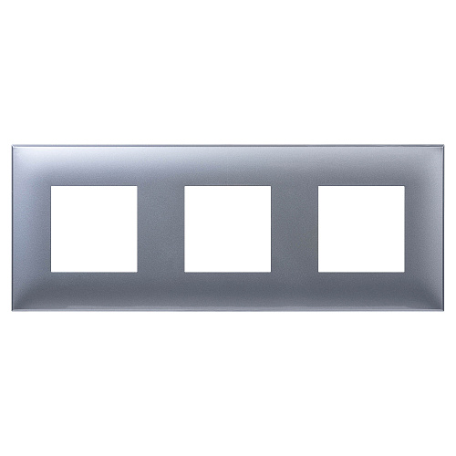 Рамка 3 поста (6 мод.), Avanti, закаленная сталь