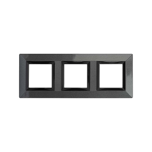 Рамка из металла 3 поста (6 мод.), Avanti, темно-серая