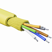 Кабель волоконно-оптический, распределительный, арамидные упрочняющие нити, для внутренней прокладки, нг(A)-HFLTx, 8 ОВ, категорияOS2 (G.652.D) плотный буфер, 0,4 кН, барабан 500 м