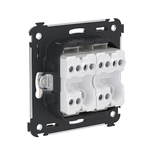 Переключатель двухклавишный в стену, Avanti, ванильная дымка