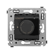 Термостат для теплых полов в стену, Avanti, черный квадрат