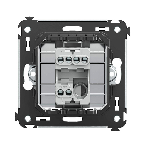 Переключатель одноклавишный в стену, Avanti, закаленная сталь