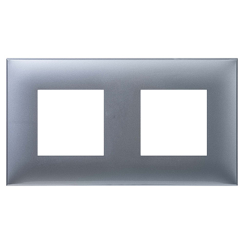 Рамка 2 поста (4 мод.), Avanti, закаленная сталь
