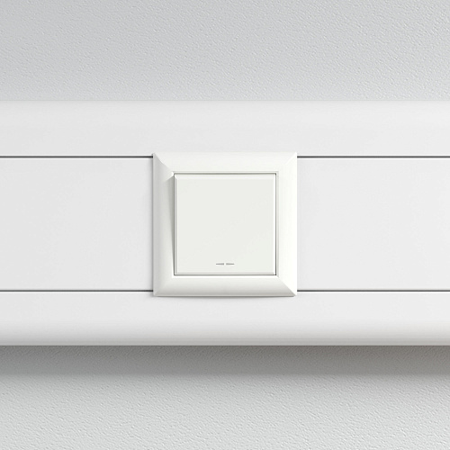Выключатель одноклавишный модульный, Avanti, белое облако, 2 модуля