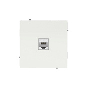 Компьютерная розетка RJ-45 без шторки, кат.5е одинарная, KANT, белый песок
