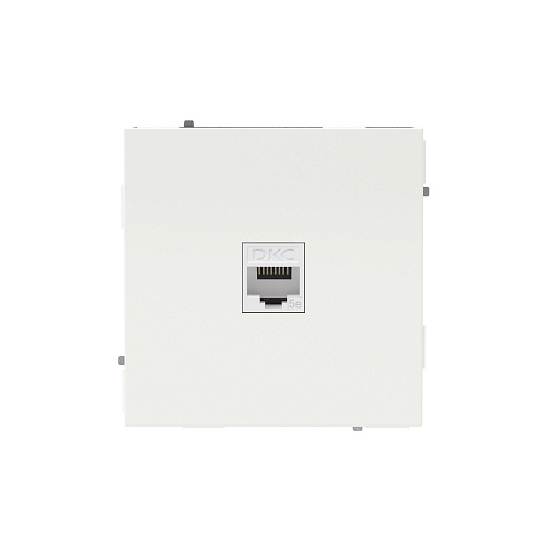Компьютерная розетка RJ-45 без шторки, кат.5е одинарная, KANT, белый песок