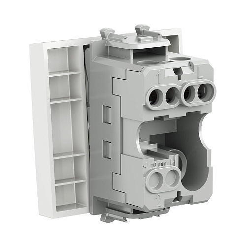 Выключатель одноклавишный модульный, Avanti, белое облако, 2 модуля