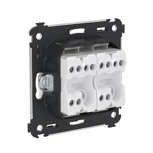 Переключатель двухклавишный в стену, Avanti, белое облако