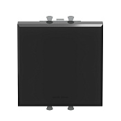 Выключатель одноклавишный модульный, Avanti, черный квадрат, 2 модуля