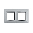 Рамка из металла 2 поста (4 мод.), Avanti, светло-серебристая