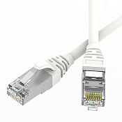 Патч-корд экранированный SLIM CAT6 U/FTP 4х2, 28 AWG, LSZH, белый, 1м