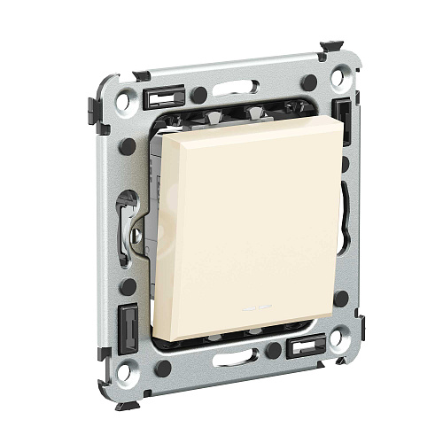 Выключатель одноклавишный в стену, Avanti, ванильная дымка
