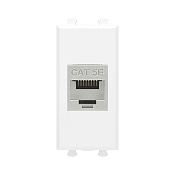 Компьютерная розетка RJ-45 без шторки модульная, кат.5е экранированная, Avanti, белое облако, 1 модуль