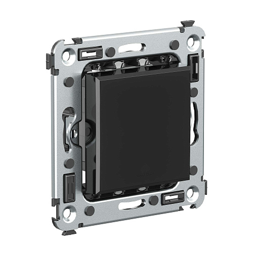 Кнопка одноклавишная в стену, Avanti, черный квадрат