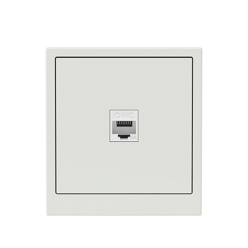 Компьютерная розетка RJ-45 без шторки, кат.6А одинарная,KANT, белый песок