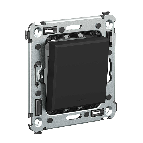 Переключатель одноклавишный в стену, Avanti, черный матовый