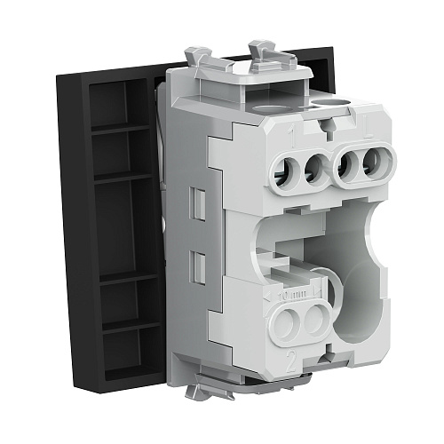 Выключатель одноклавишный модульный, Avanti, черный матовый, 2 модуля