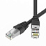 Патч-корд экранированный SLIM CAT6A S/FTP 4х2, 28 AWG, LSZH, чёрный, 0,5м