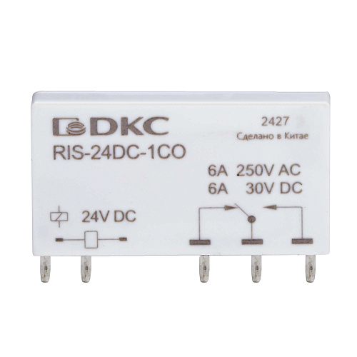 Реле миниатюрное ультратонкое, 1CO, ком. ток 6А, AgSnO2, напряжение 12V DC