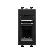 Телефонная розетка RJ-12 модульная, Avanti, черный матовый, 1 модуль