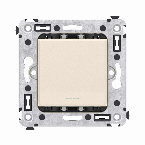 Кнопка одноклавишная в стену, Avanti, ванильная дымка