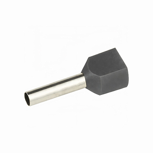 Наконечник-гильза двойная с изолир.фланцем для жилы сечением 4 кв.мм, длина контактной части 12мм, серый (НШВИ2 4-12)