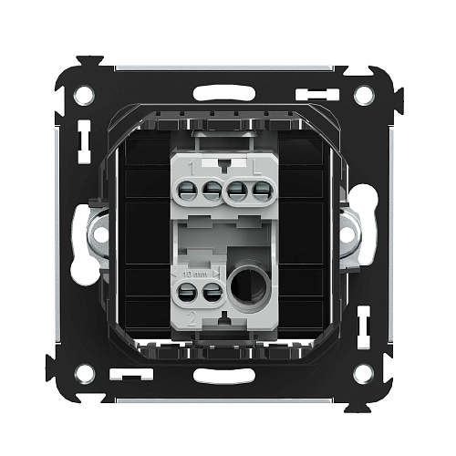 Переключатель одноклавишный в стену, Avanti, черный квадрат